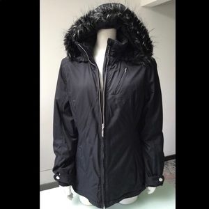 Obermeyer Women’s Jacket Thinsulate Black Size 10 Warm Hood Ski